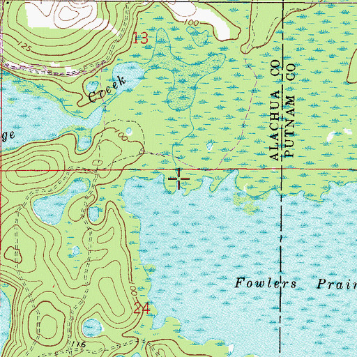 Topographic Map of Little Orange Creek, FL