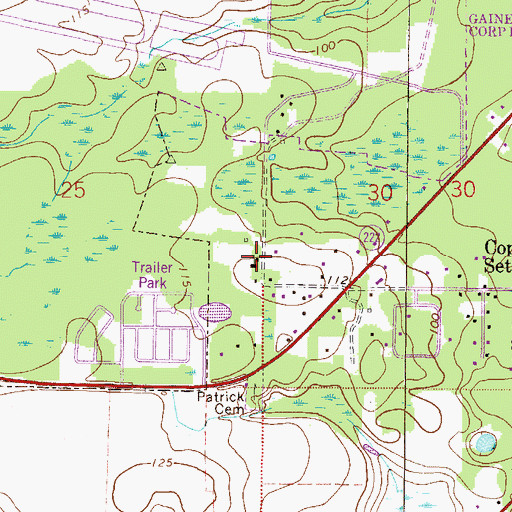Topographic Map of Newnans Lake Church, FL