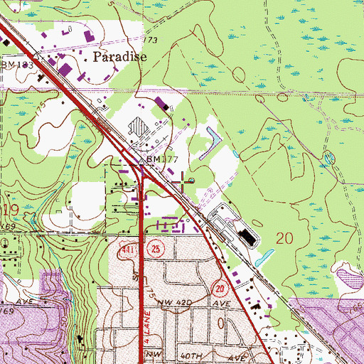 Topographic Map of Hydro Railroad Station, FL