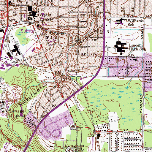 Topographic Map of Tungroc Railroad Station, FL