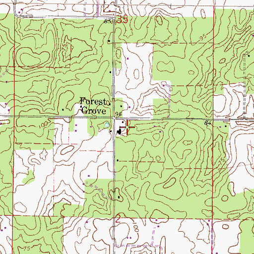 Topographic Map of Forest Grove Baptist Church, FL