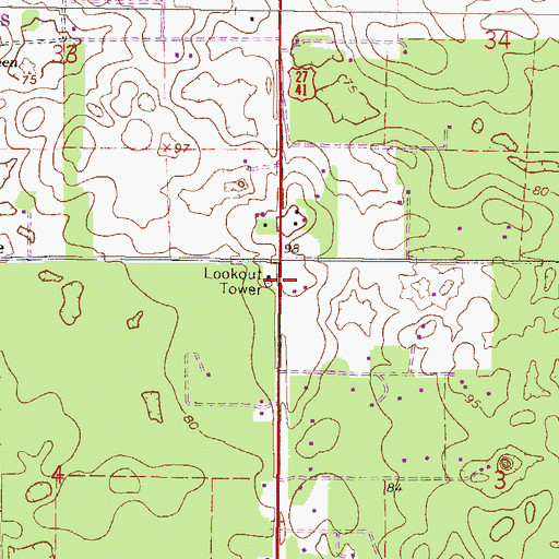 Topographic Map of Forest Grove Forestry Site, FL