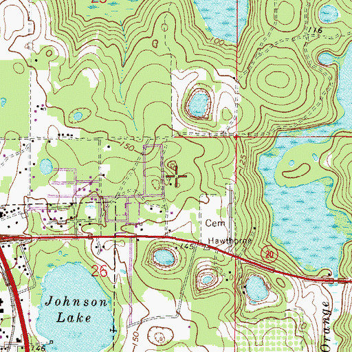 Topographic Map of Hawthorne Forestry Lookout Tower, FL