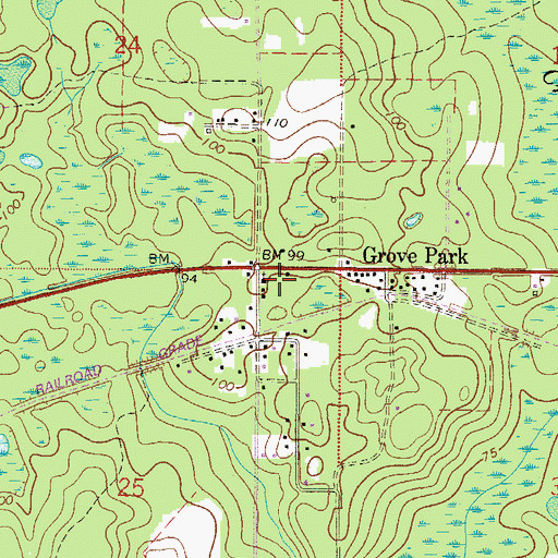 Topographic Map of Saint Peter Baptist Church (historical), FL