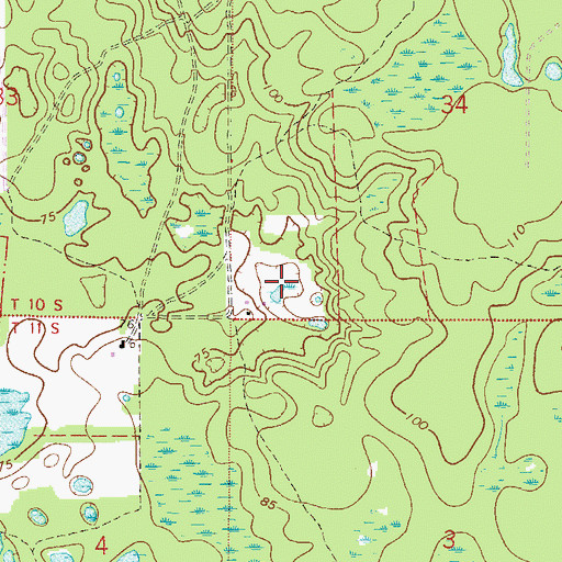 Topographic Map of Gamble Pond, FL