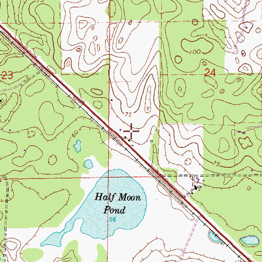Topographic Map of Half Moon, FL