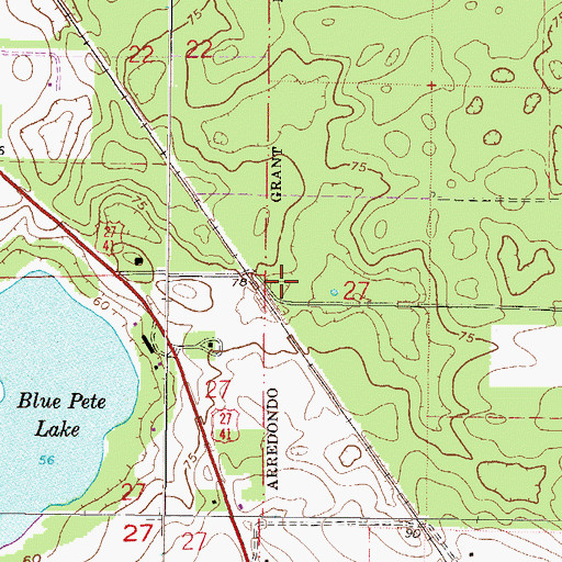 Topographic Map of Rastus Railroad Station, FL