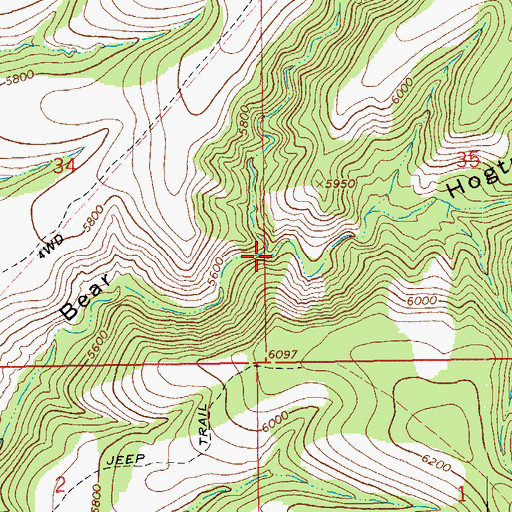 Topographic Map of Hogtrail Canyon, AZ