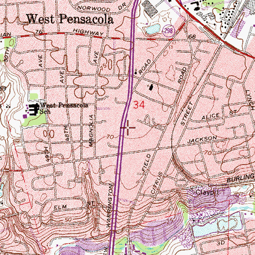 Topographic Map of Amazing Grace Fellowship, FL