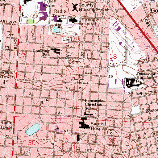 Topographic Map of Light of the World Holy Church of God, FL