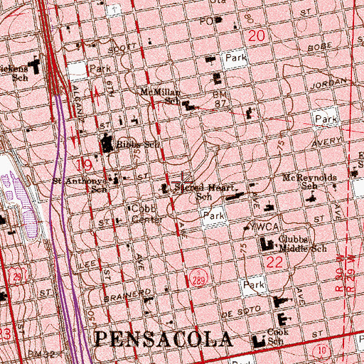 Topographic Map of Church of Leonard Street, FL
