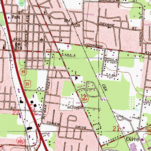 Topographic Map of Ensley Christian and Missionary Alliance Church, FL