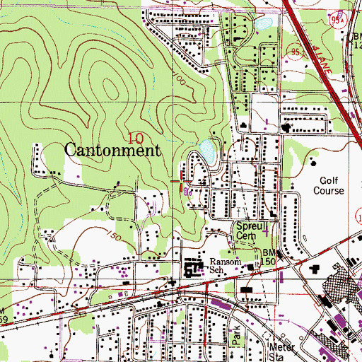 Topographic Map of Cantonment Church of Christ, FL