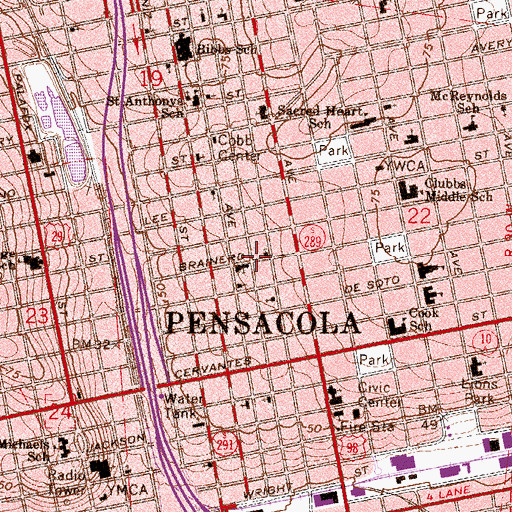 Topographic Map of Saint Anthony Catholic Church, FL