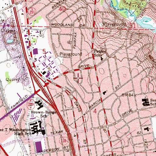 Topographic Map of Saint Mary Catholic Church, FL