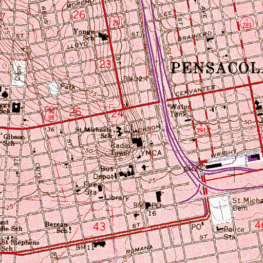 Topographic Map of Saint Paul Catholic Church, FL