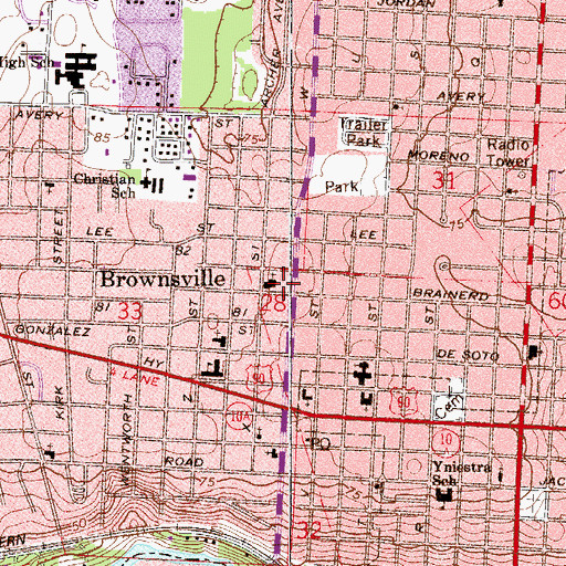 Topographic Map of Saint Anne Church-Brownsville, FL