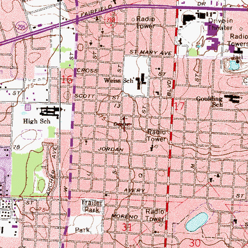 Topographic Map of Little Flower Catholic Church, FL