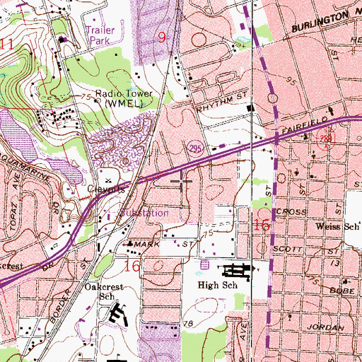 Topographic Map of Point Baptist Church Innerarity Point Road, FL