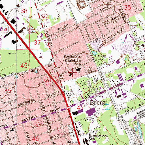 Topographic Map of Northside Baptist Church, FL