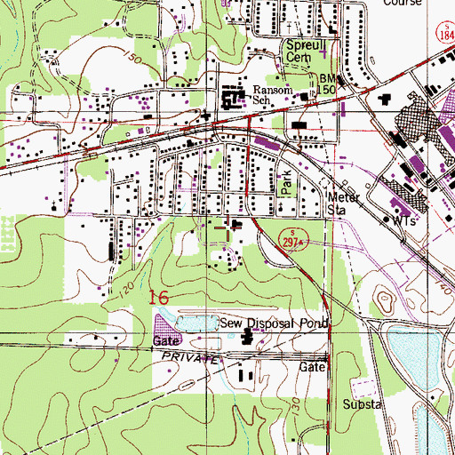 Topographic Map of Heritage Baptist Church Cantonment, FL
