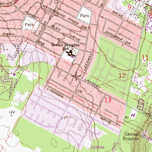 Topographic Map of East Brent Baptist Church, FL