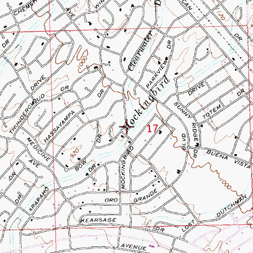 Topographic Map of Clearwater Drain, AZ