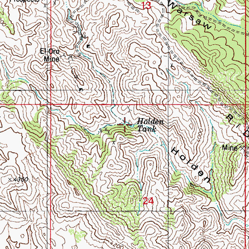 Topographic Map of Holden Tank, AZ