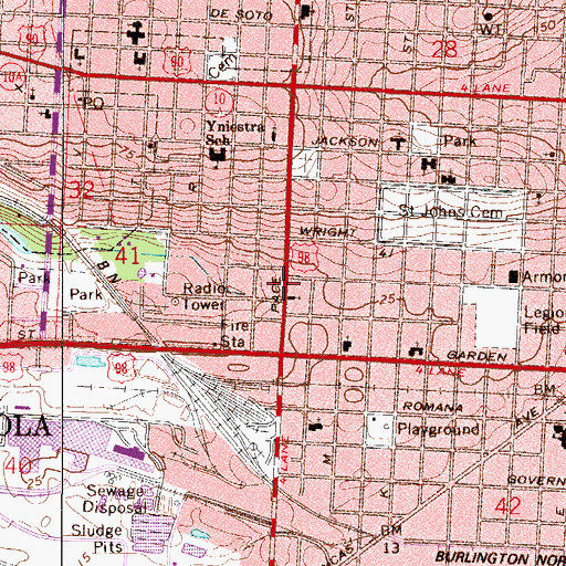 Topographic Map of Circle Baptist Church, FL