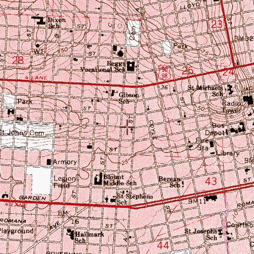 Topographic Map of Victory Bible Baptist Church, FL