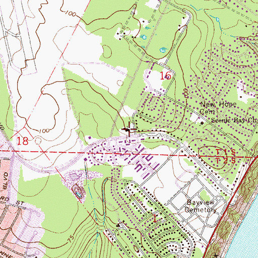 Topographic Map of Airport Boulevard Baptist Church, FL