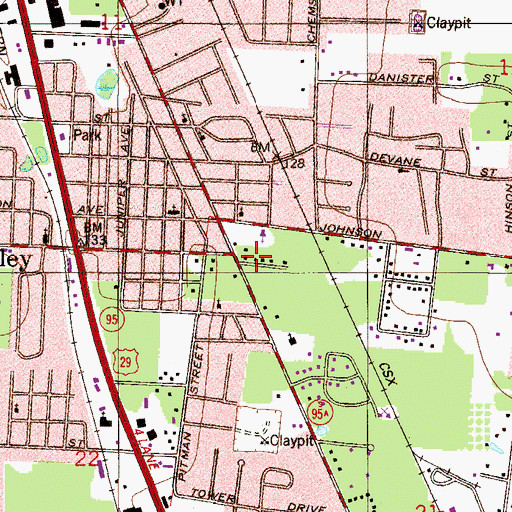 Topographic Map of Grace Baptist Church, FL