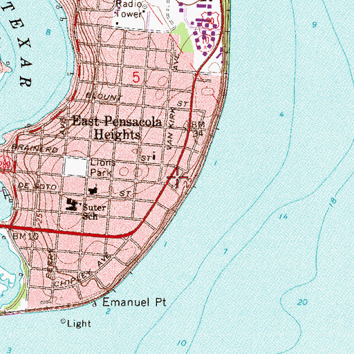 Topographic Map of Fundamental Baptist Church, FL