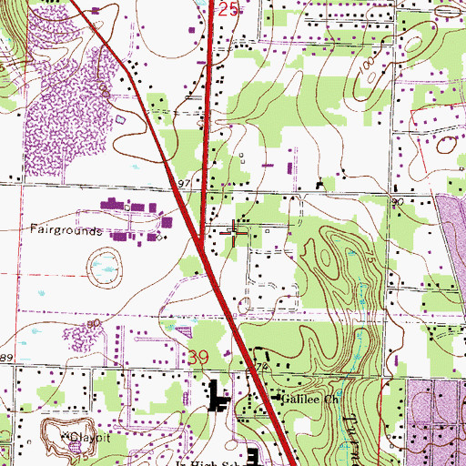 Topographic Map of Crossroad Baptist Church, FL