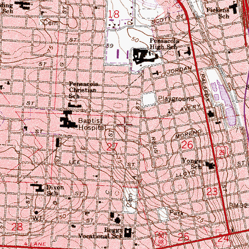 Topographic Map of Souls Harbour Free Will Baptist Church, FL