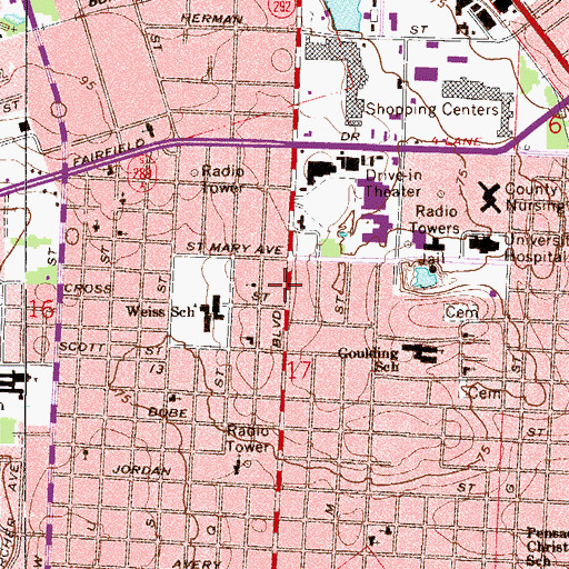 Topographic Map of Springhill Baptist Church, FL