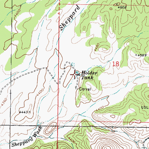 Topographic Map of Holder Tank, AZ