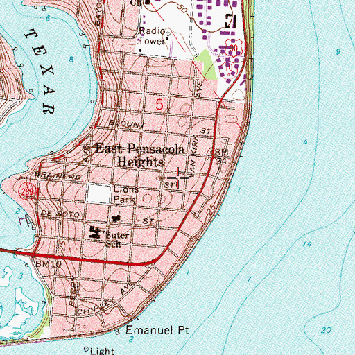 Topographic Map of Saint James Baptist Church, FL