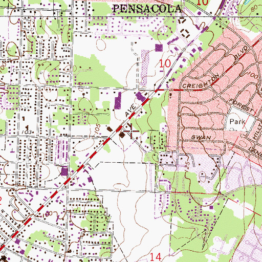 Topographic Map of Pleasant Hill Baptist Church, FL