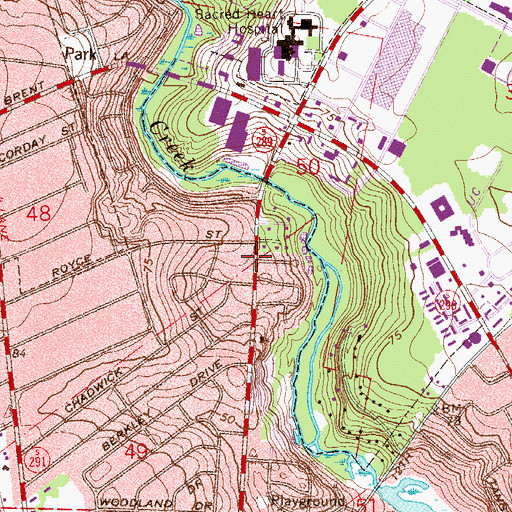 Topographic Map of Pinehaven Baptist Church, FL