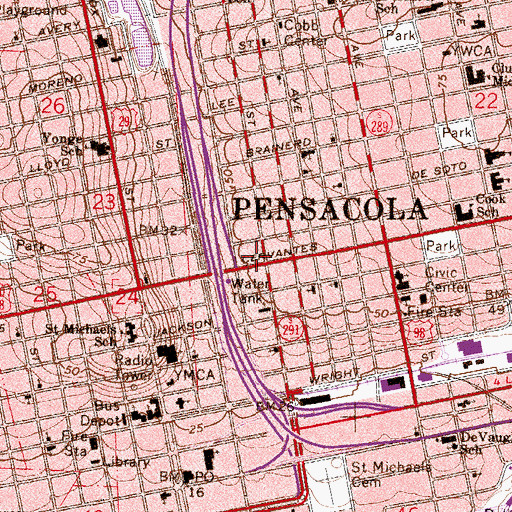 Topographic Map of Mount Sinai Missionary Baptist Church, FL