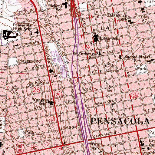 Topographic Map of Metropolitan Baptist Church, FL