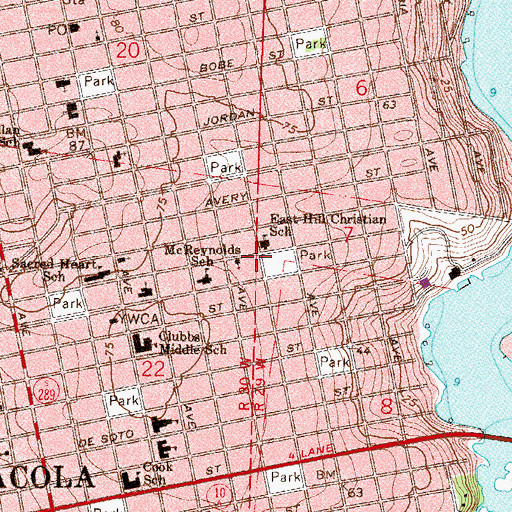 Topographic Map of John the Baptist Church, FL