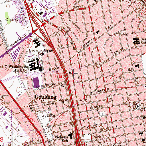 Topographic Map of Greater Mount Lilly Baptist Church, FL