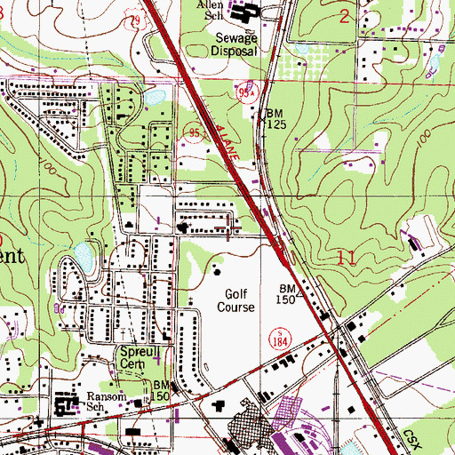 Topographic Map of Greater First Baptist Church of Cantonment, FL