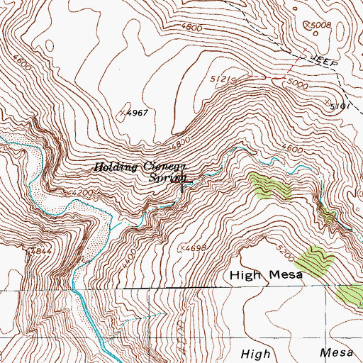 Topographic Map of Holding Cienega Spring, AZ