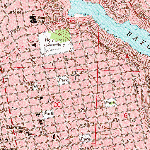 Topographic Map of First Missionary Baptist Church, FL