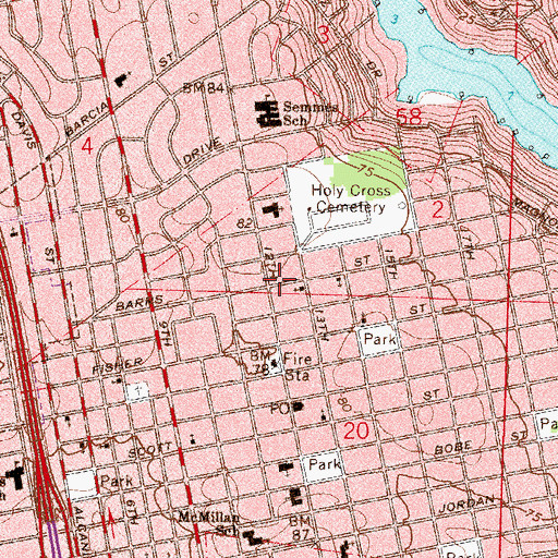 Topographic Map of Ensley Baptist Church, FL