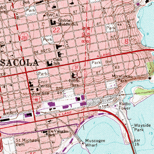Topographic Map of Emmanuel Baptist Church, FL