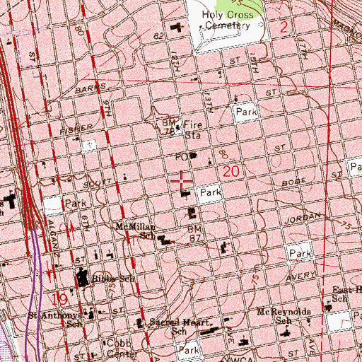 Topographic Map of Ebenezer Baptist Church, FL